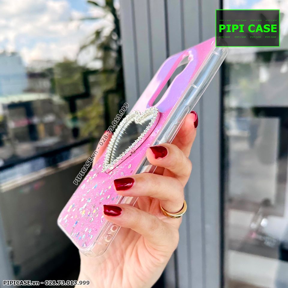 Ốp Lưng Oppo A5 2020 / A9 2020 - Gương Tim - Hồng