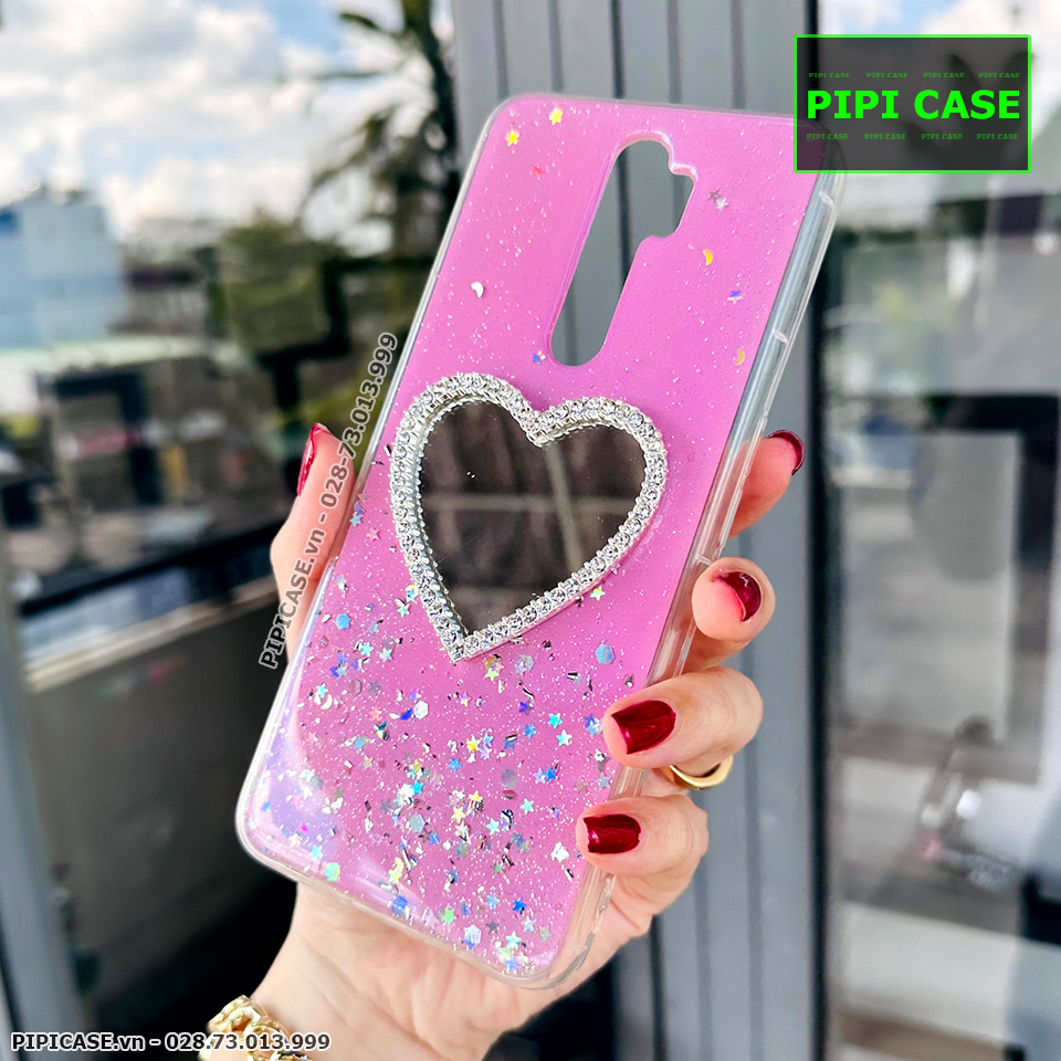 Ốp Lưng Oppo A5 2020 / A9 2020 - Gương Tim - Hồng