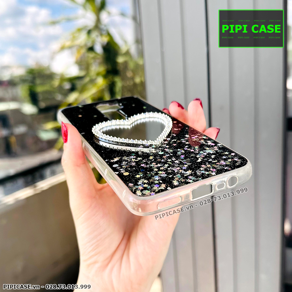 Ốp Lưng Oppo A5 2020 / A9 2020 - Gương Tim - Đen