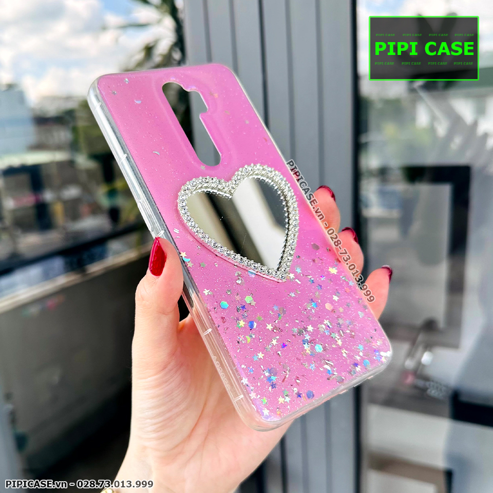 Ốp Lưng Oppo A5 2020 / A9 2020 - Gương Tim - Hồng