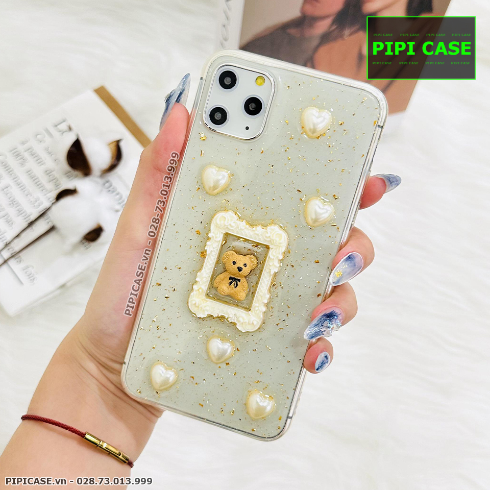 Ốp Lưng iPhone 11 Pro Max - Họa Tiết Nổi - Gấu