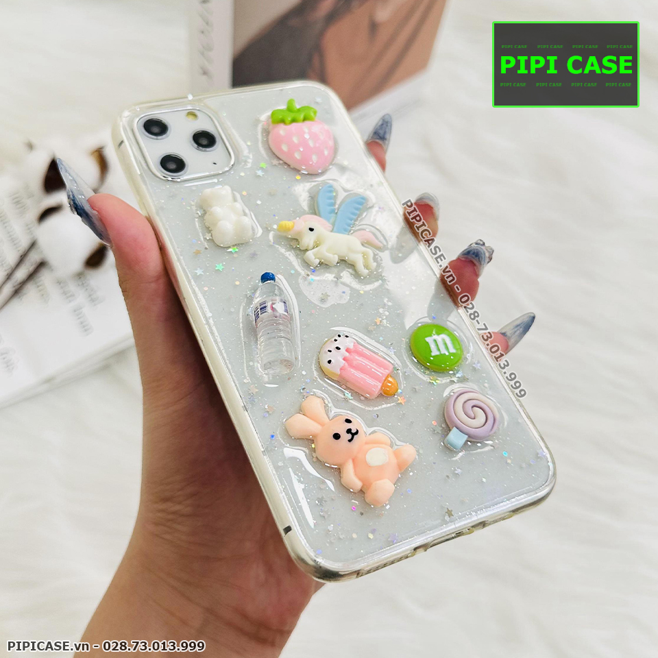 Ốp Lưng iPhone 11 Pro Max - Họa Tiết Nổi - Dâu Tây