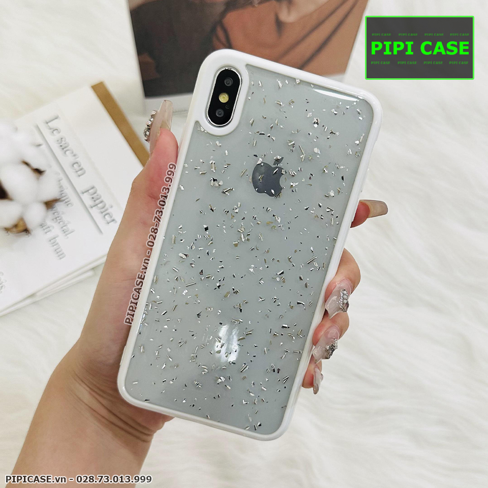 Ốp Lưng iPhone X / XS - Lấp Lánh - Trắng