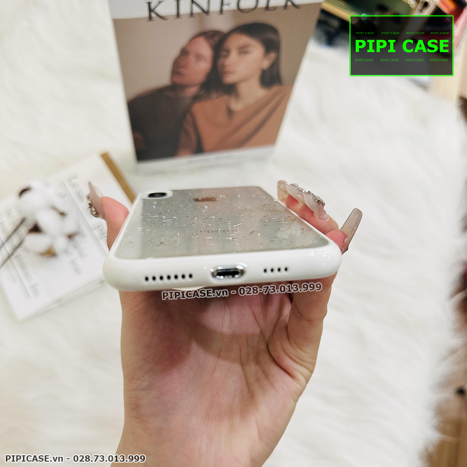 Ốp Lưng iPhone X / XS - Lấp Lánh - Trắng