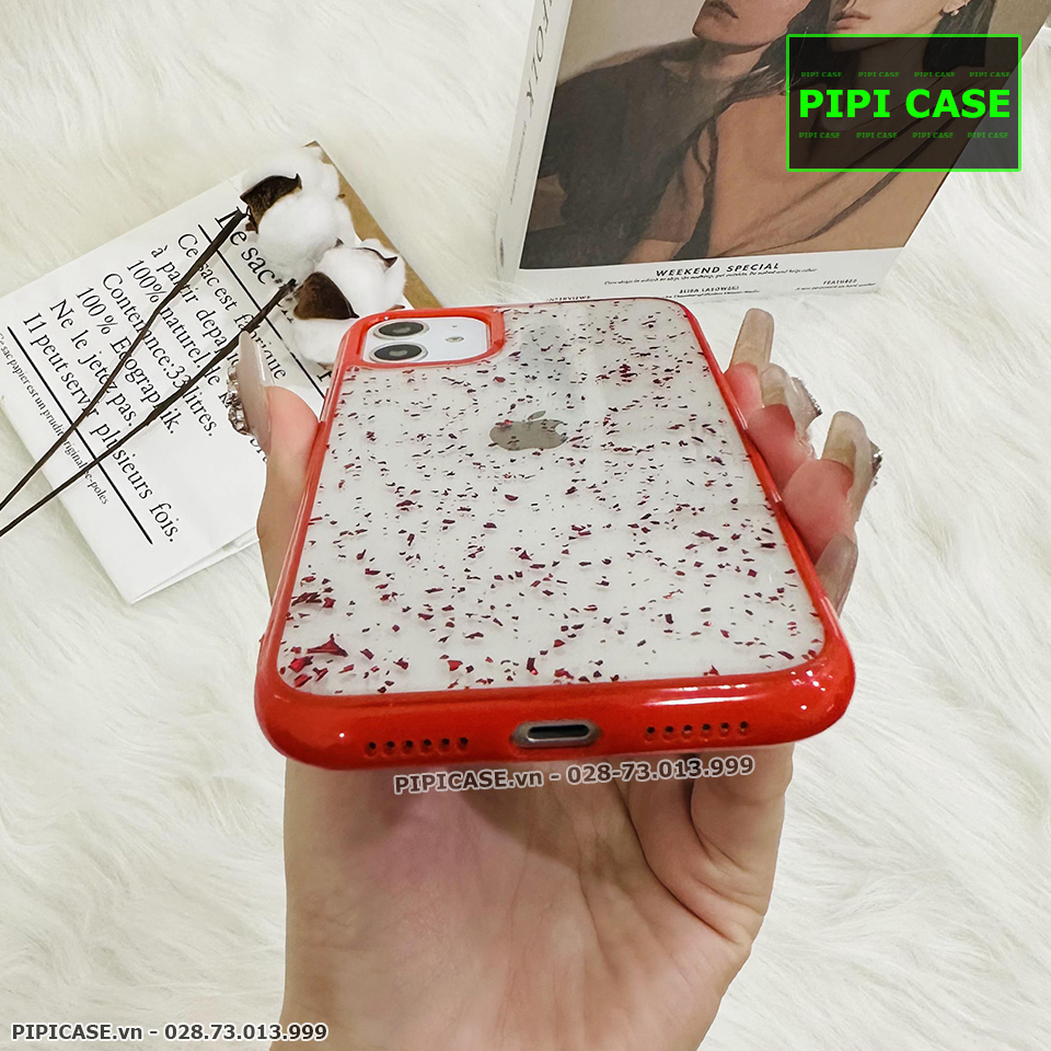 Ốp Lưng iPhone 11 - Lấp Lánh - Đỏ