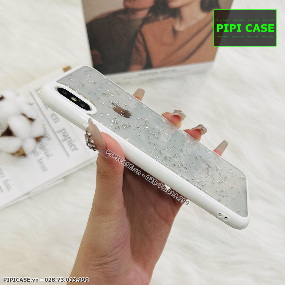 Ốp Lưng iPhone X / XS - Lấp Lánh - Trắng