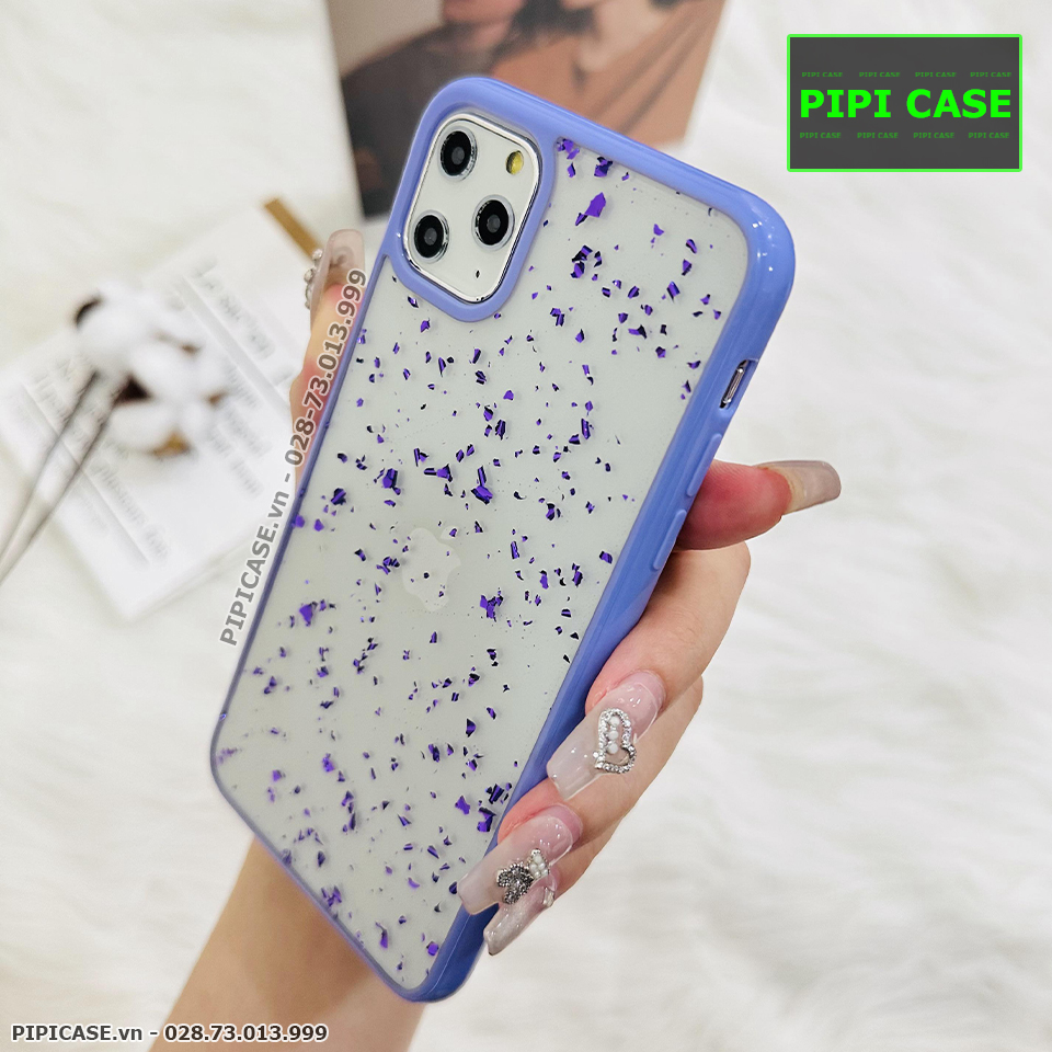 Ốp Lưng iPhone 11 Pro Max - Lấp Lánh -Tím
