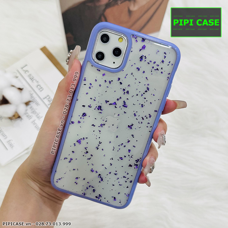 Ốp Lưng iPhone 11 Pro Max - Lấp Lánh -Tím
