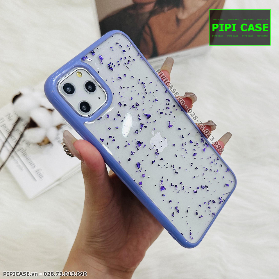 Ốp Lưng iPhone 11 Pro Max - Lấp Lánh -Tím