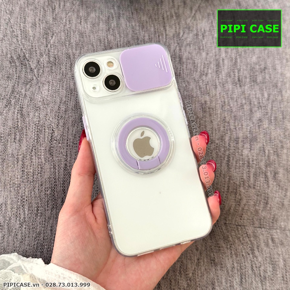 Ốp Lưng iPhone 14 - Pink Bear - Tím