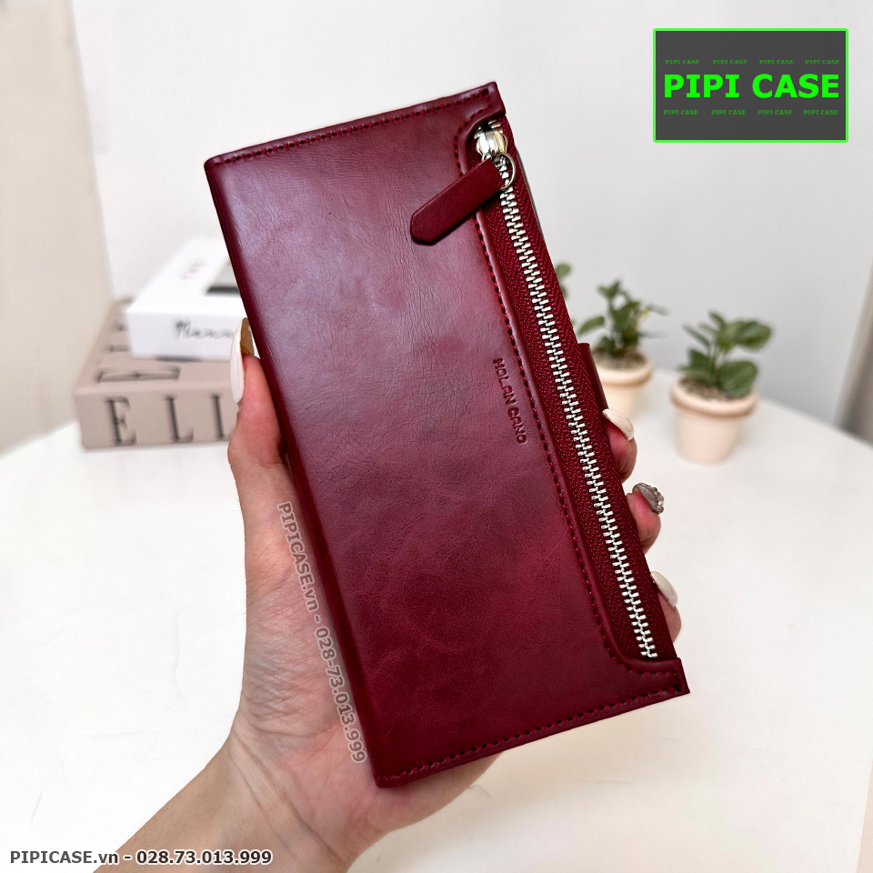 Bao Da iPhone 14 Pro Max - Molann - Đỏ Đậm
