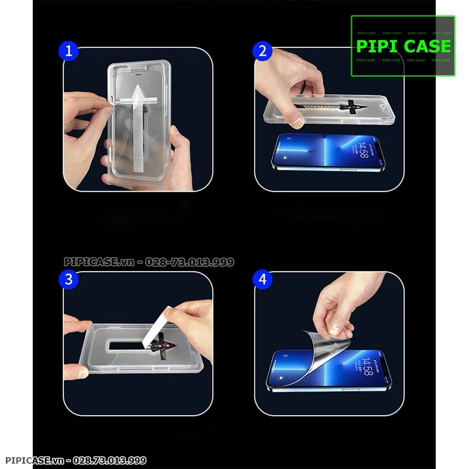 Cường lực Tự dán + Tự lấy bụi Chống Nhìn Trộm cho iPhone 15 Pro