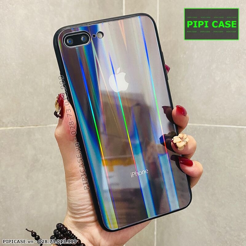 Ốp Lưng iPhone 7 Plus - Kính Cầu Vồng - Đen