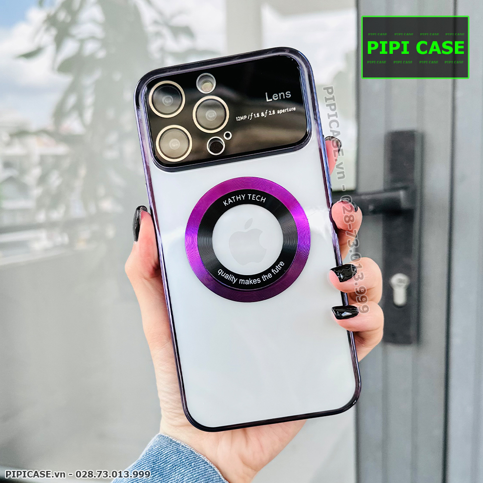 Ốp Lưng iPhone 14 Pro Max - Lens Luxury - Tím