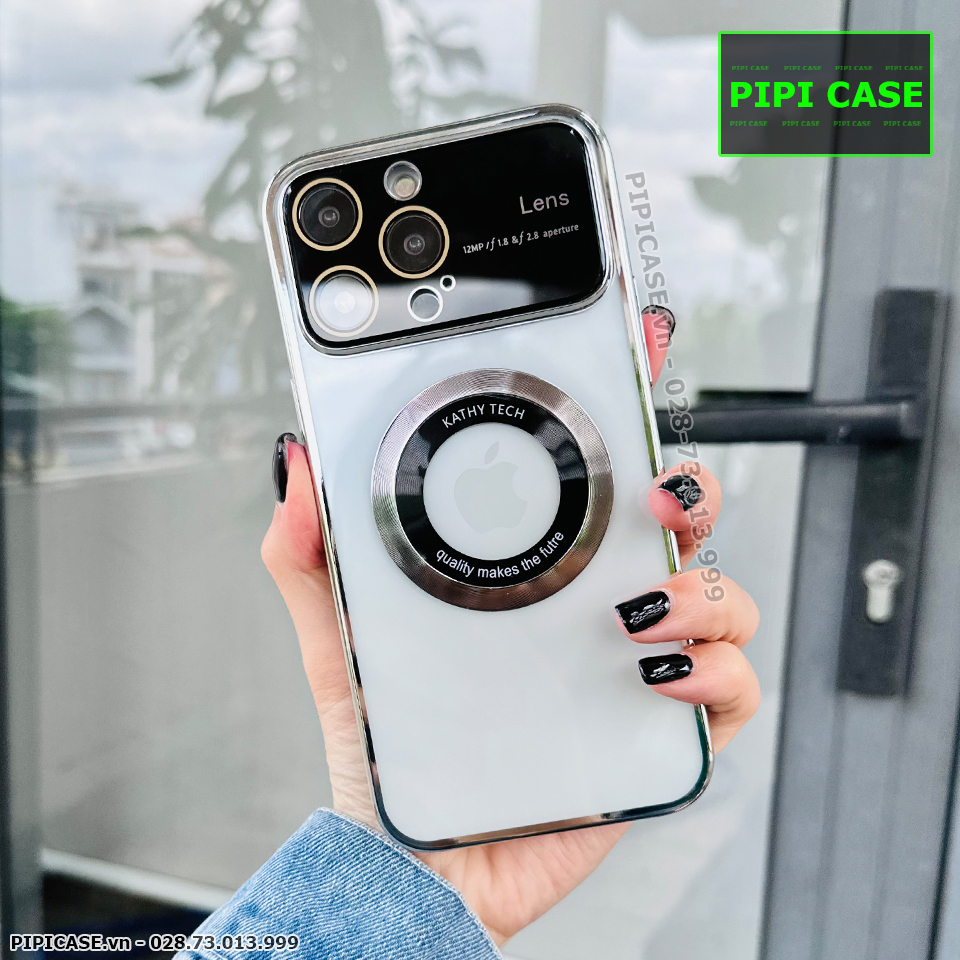 Ốp Lưng iPhone 14 Pro Max - Lens Luxury - Bạc