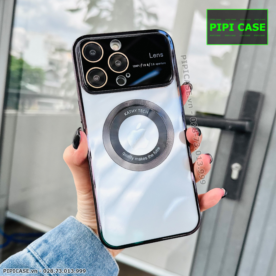 Ốp Lưng iPhone 14 Pro Max - Lens Luxury - Đen