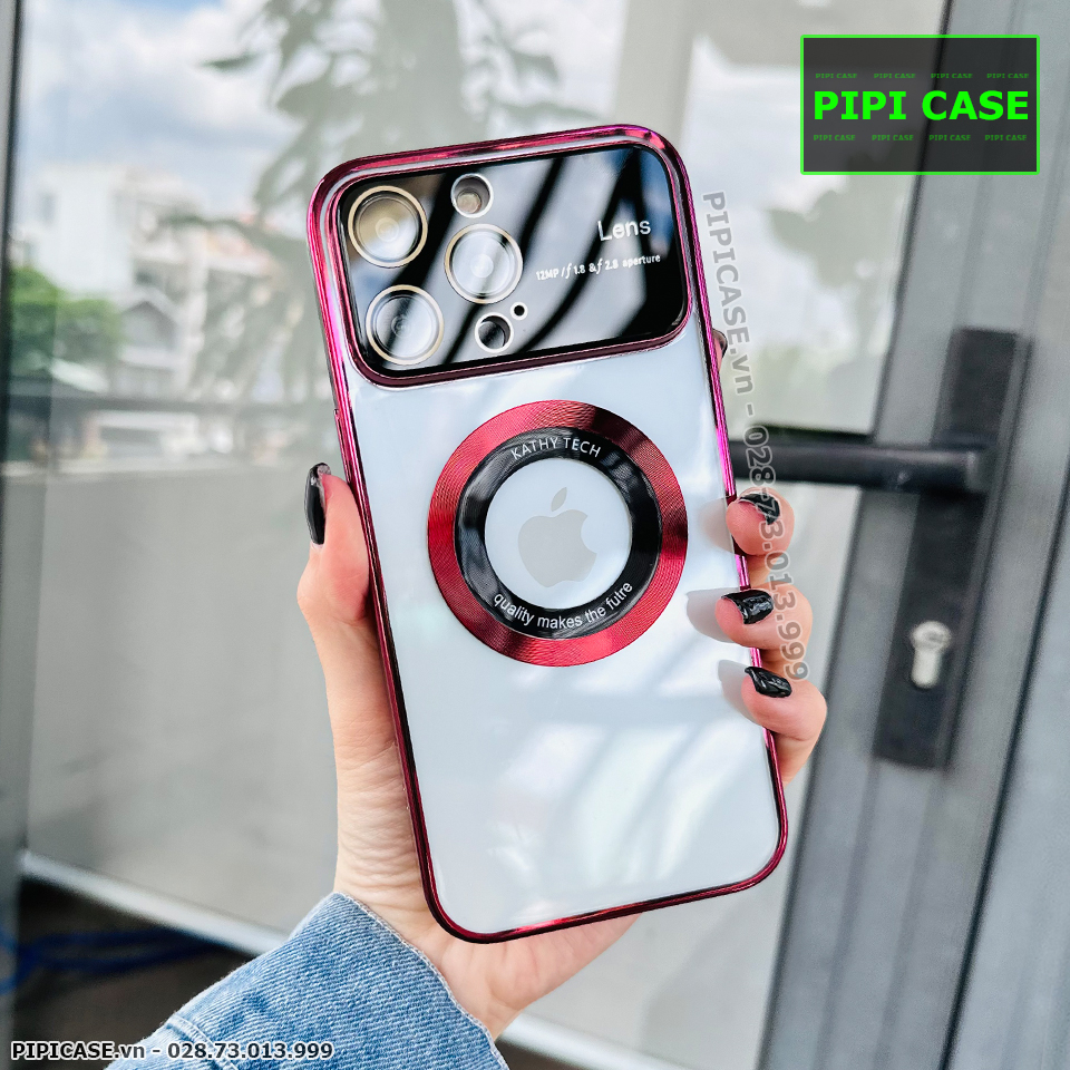 Ốp Lưng iPhone 14 Pro Max - Lens Luxury - Đỏ