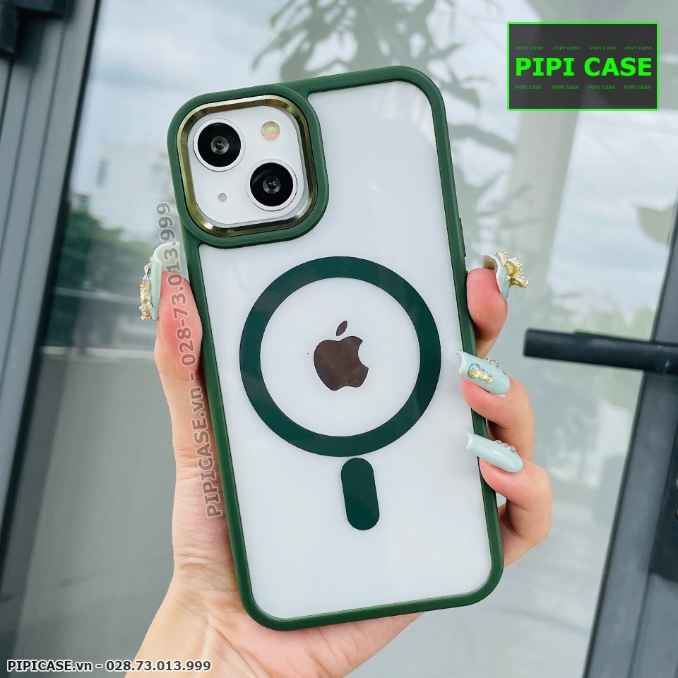 Ốp Lưng iPhone 14 - Delvin - Xanh Rêu