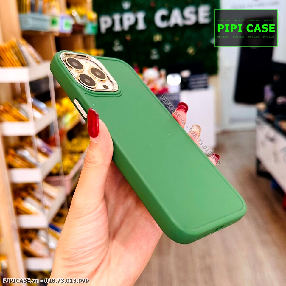 Ốp Lưng iPhone 13 Pro Max - May - Xanh Rêu