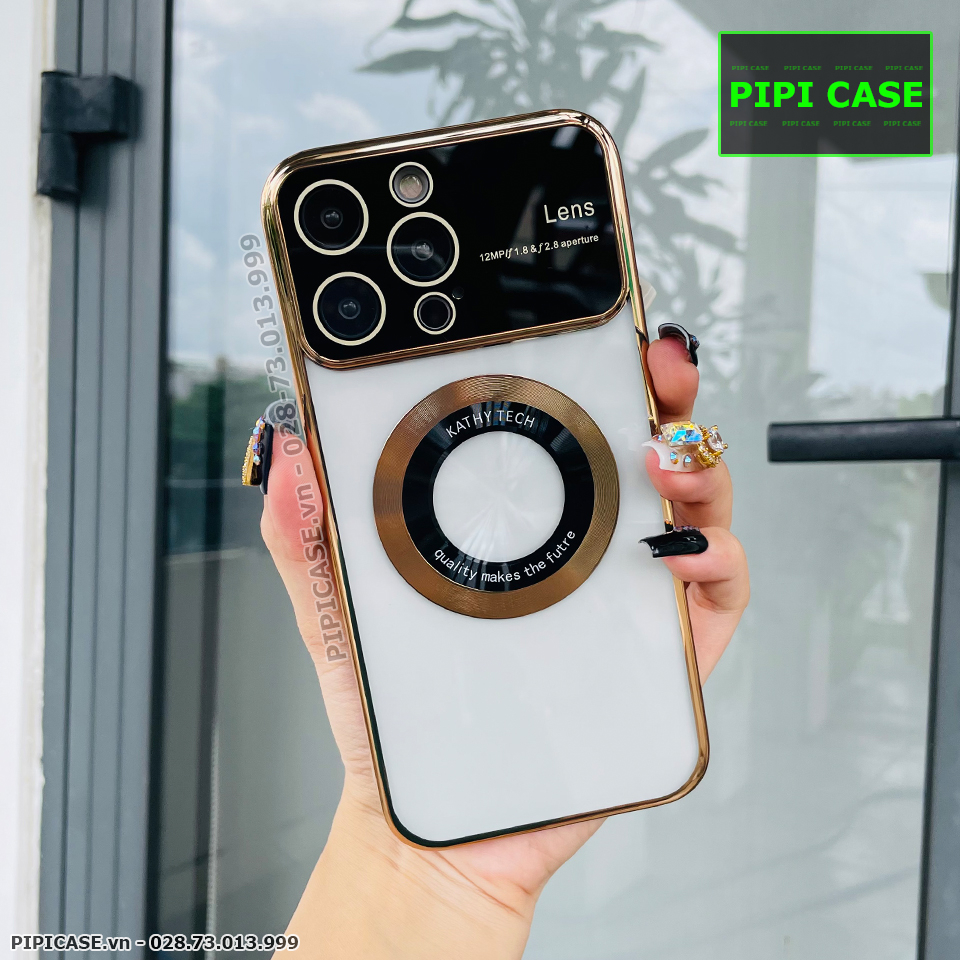 Ốp Lưng iPhone 14 Pro Max - Lens Luxury - Vàng