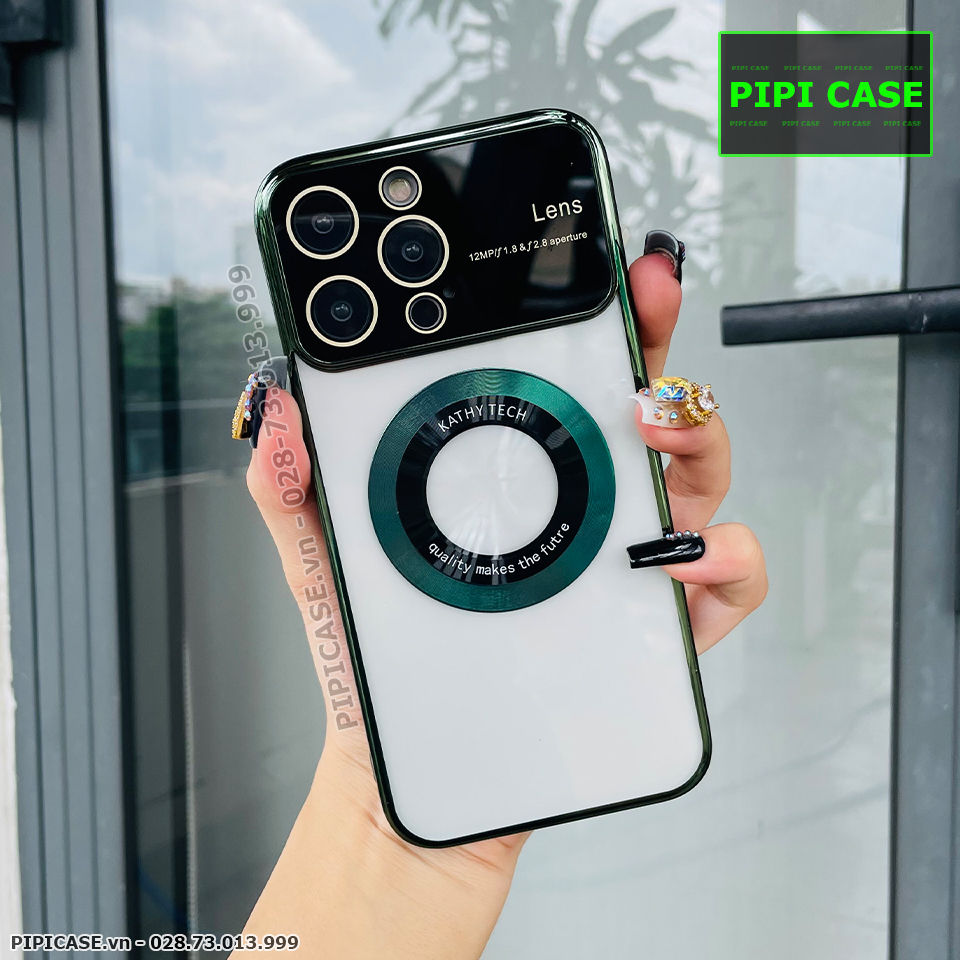 Ốp Lưng iPhone 14 Pro Max - Lens Luxury - Xanh Lá