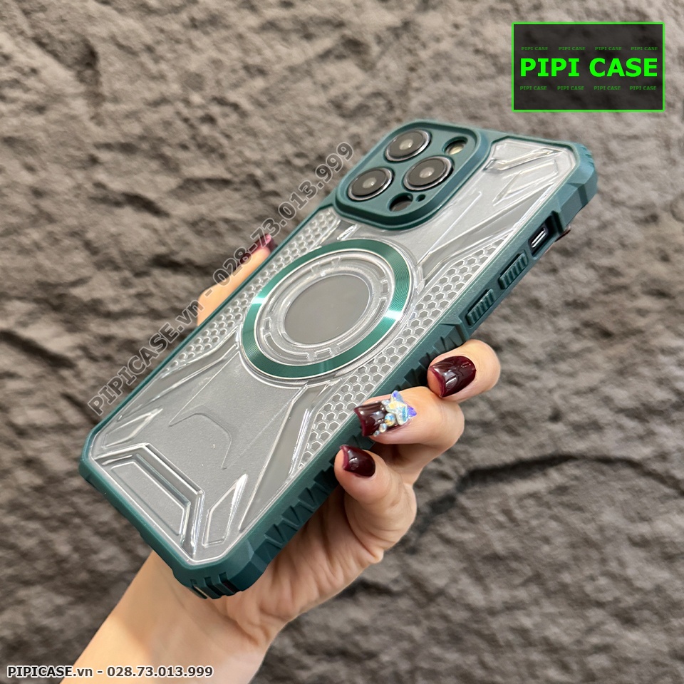 Ốp Lưng iPhone 13 Pro Max - Pom - Xanh Rêu