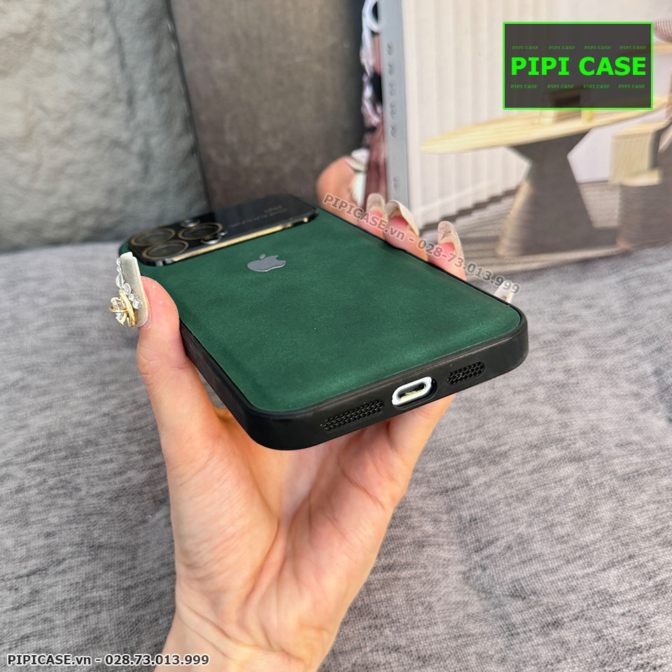 Ốp Lưng iPhone 12 Pro Max - Demin - Xanh Rêu