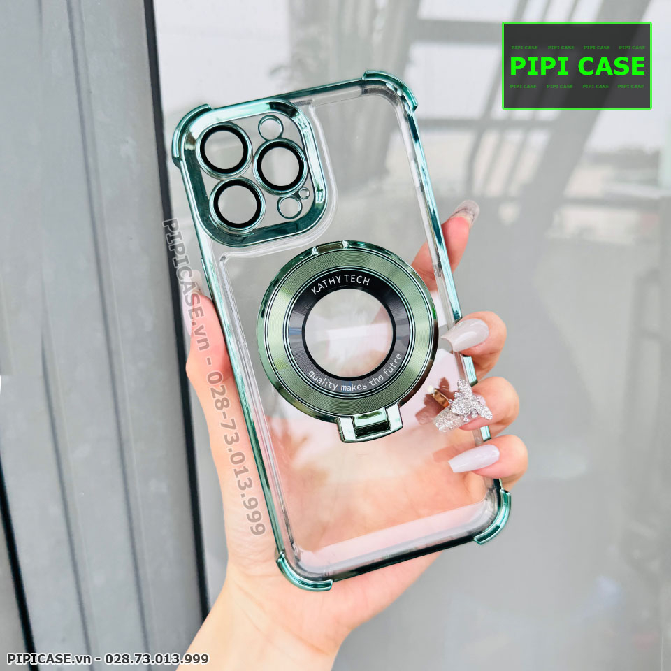 Ốp Lưng iPhone 15 Pro - Ven - Xanh lá