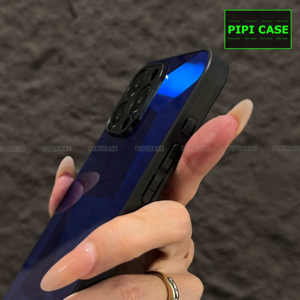 Ốp Lưng iPhone 15 Pro Max - Kim Cương 6D - Xanh