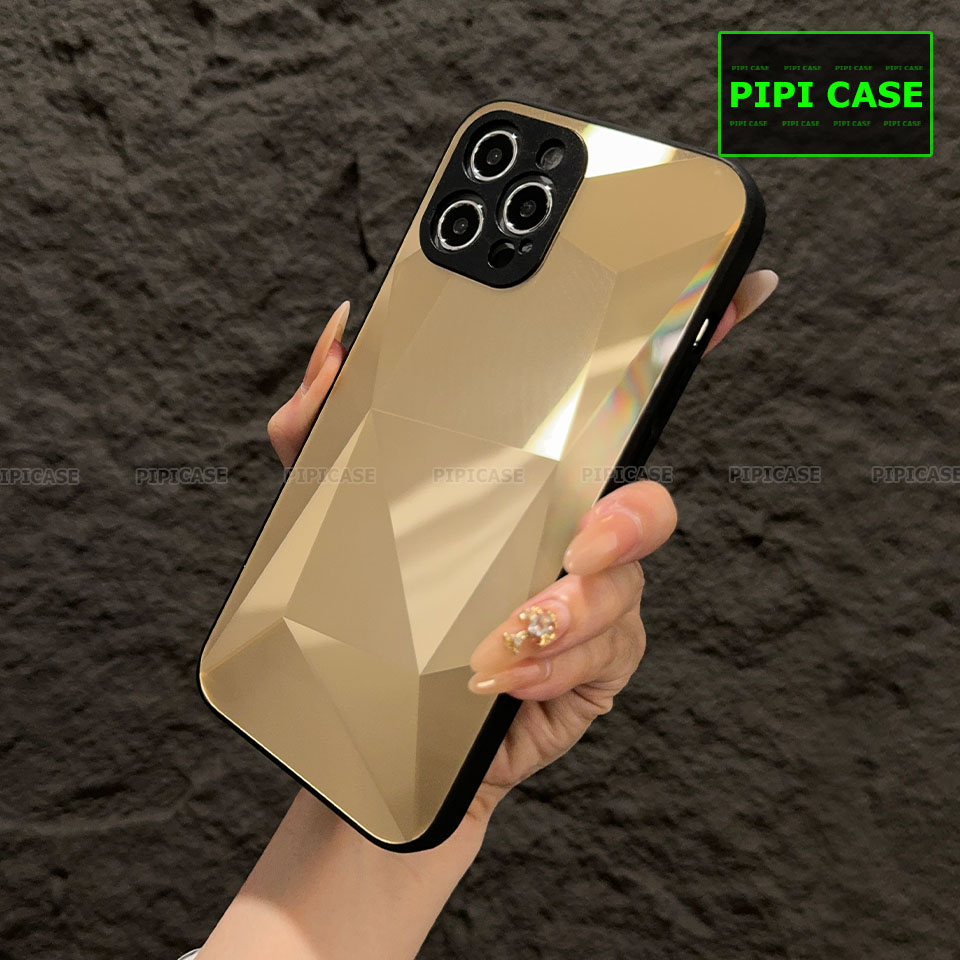 Ốp Lưng iPhone 12 Pro Max - Kim Cương 6D - Vàng