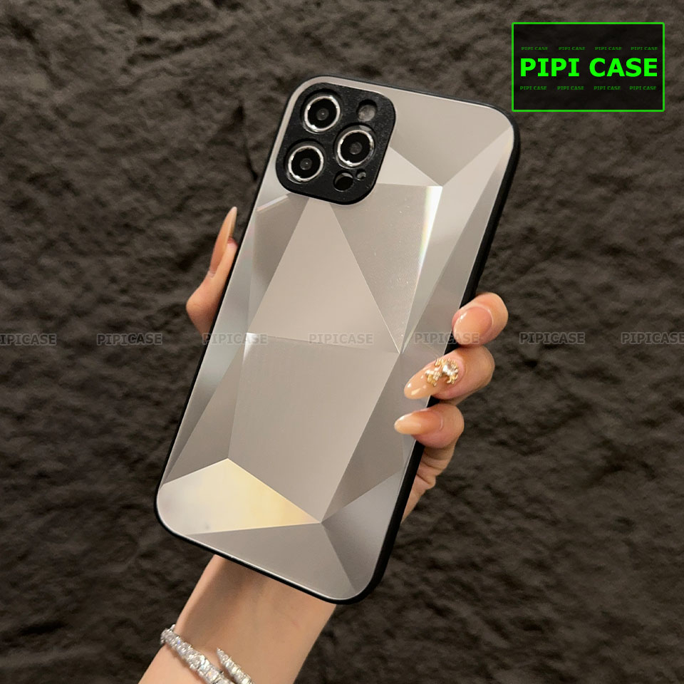 Ốp Lưng iPhone 12 Pro Max - Kim Cương 6D - Bạc