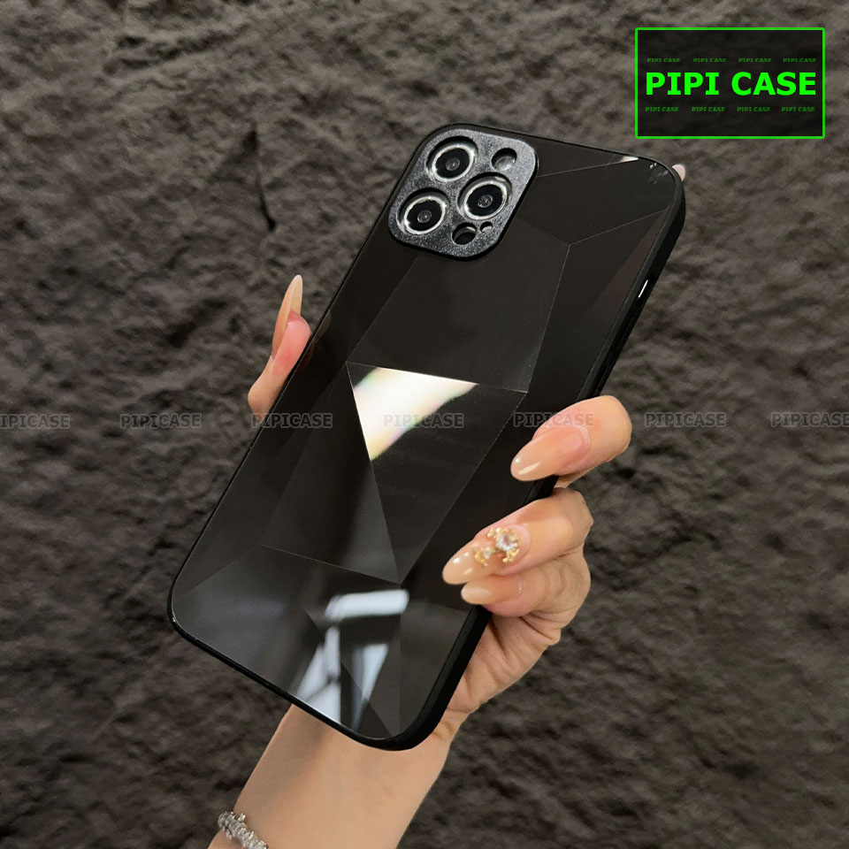 Ốp Lưng iPhone 12 Pro Max - Kim Cương 6D - Đen