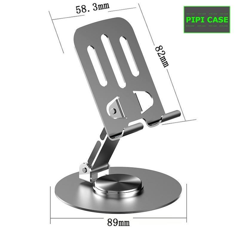 Chân giá đỡ điện thoại bằng nhôm xoay 360* - Đen