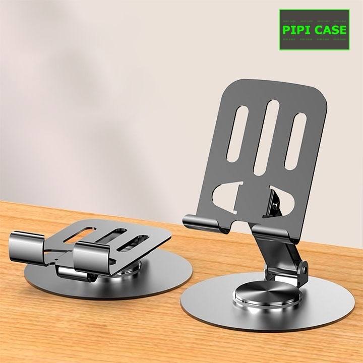 Chân giá đỡ điện thoại bằng nhôm xoay 360* - Đen