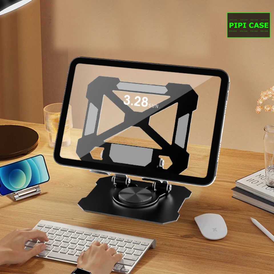 Chân giá đỡ iPad bằng nhôm xoay 360* - Đen