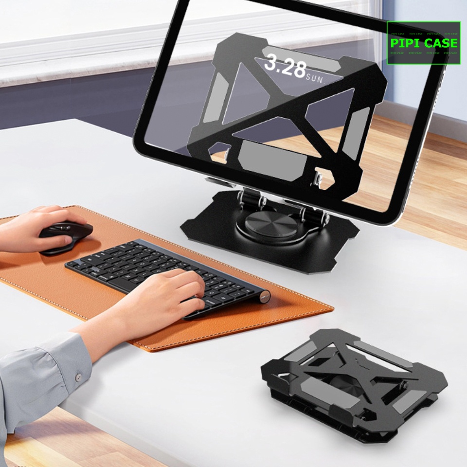 Chân giá đỡ iPad bằng nhôm xoay 360* - Đen
