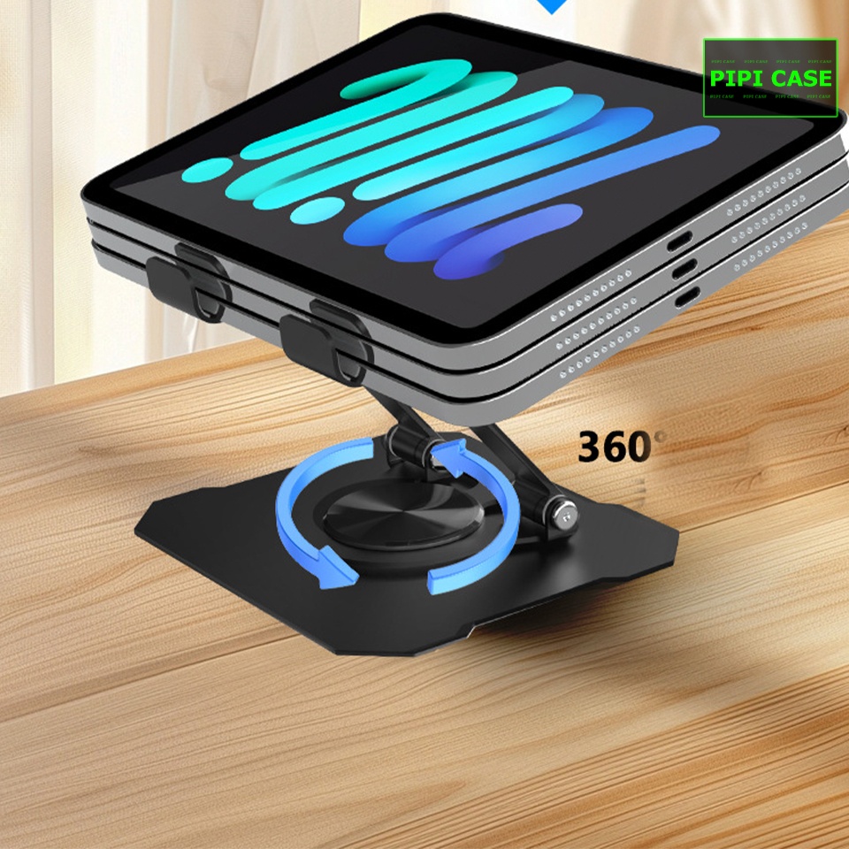 Chân giá đỡ iPad bằng nhôm xoay 360* - Đen