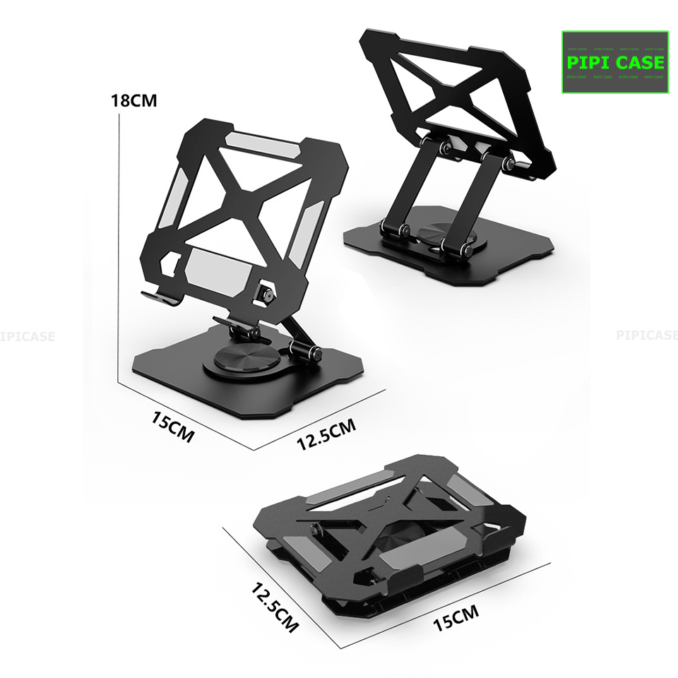 Chân giá đỡ iPad bằng nhôm xoay 360* - Đen