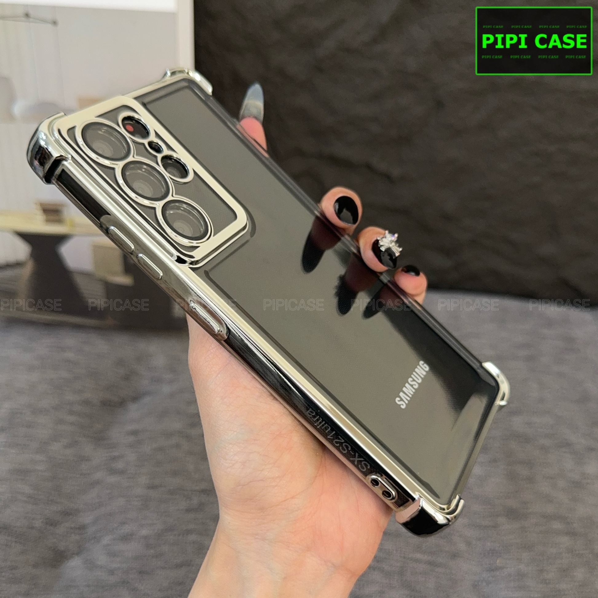 Ốp Lưng Samsung S21 Ultra 5G - Gu - Bạc