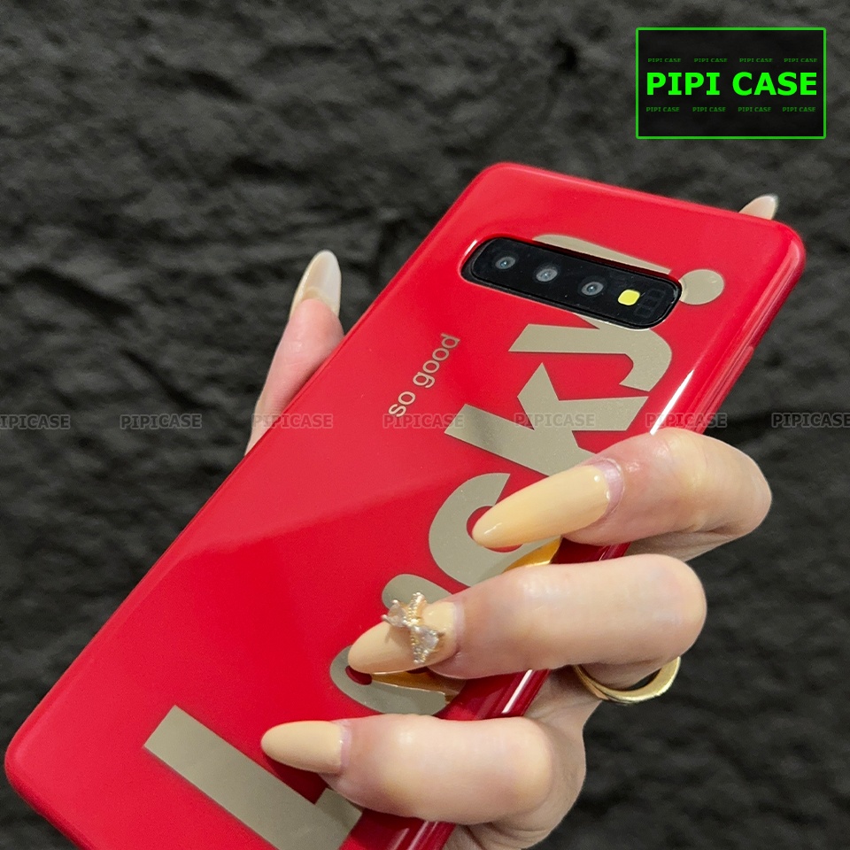 Ốp Lưng Samsung S10 Plus - Lucky - Đỏ