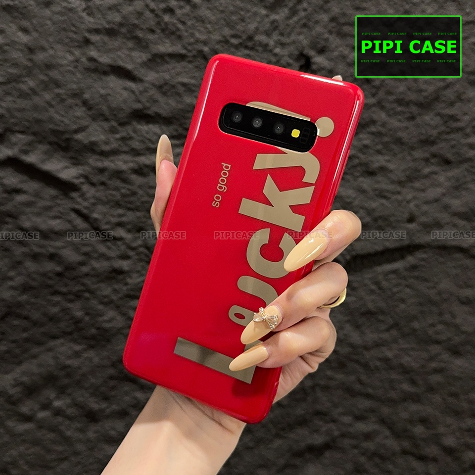 Ốp Lưng Samsung S10 Plus - Lucky - Đỏ