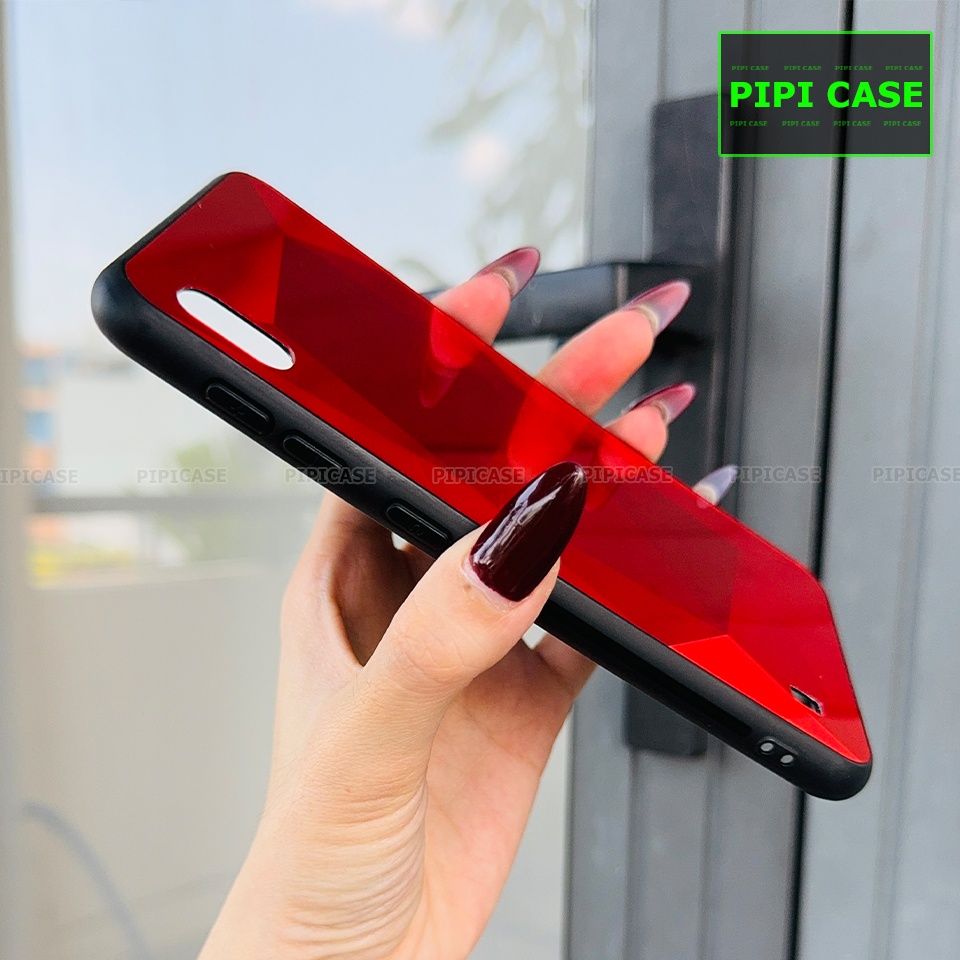 Ốp Lưng Samsung A10 - Kim Cương 6D - Đỏ