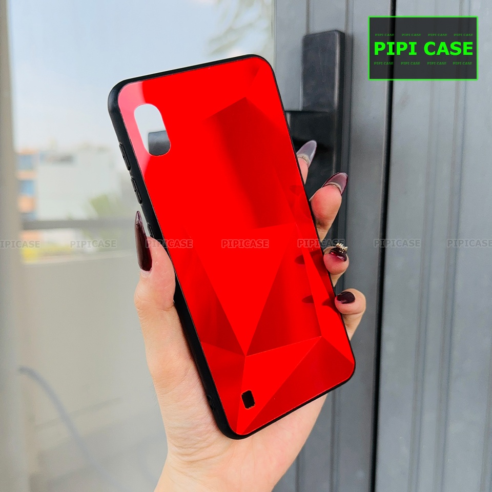 Ốp Lưng Samsung A10 - Kim Cương 6D - Đỏ