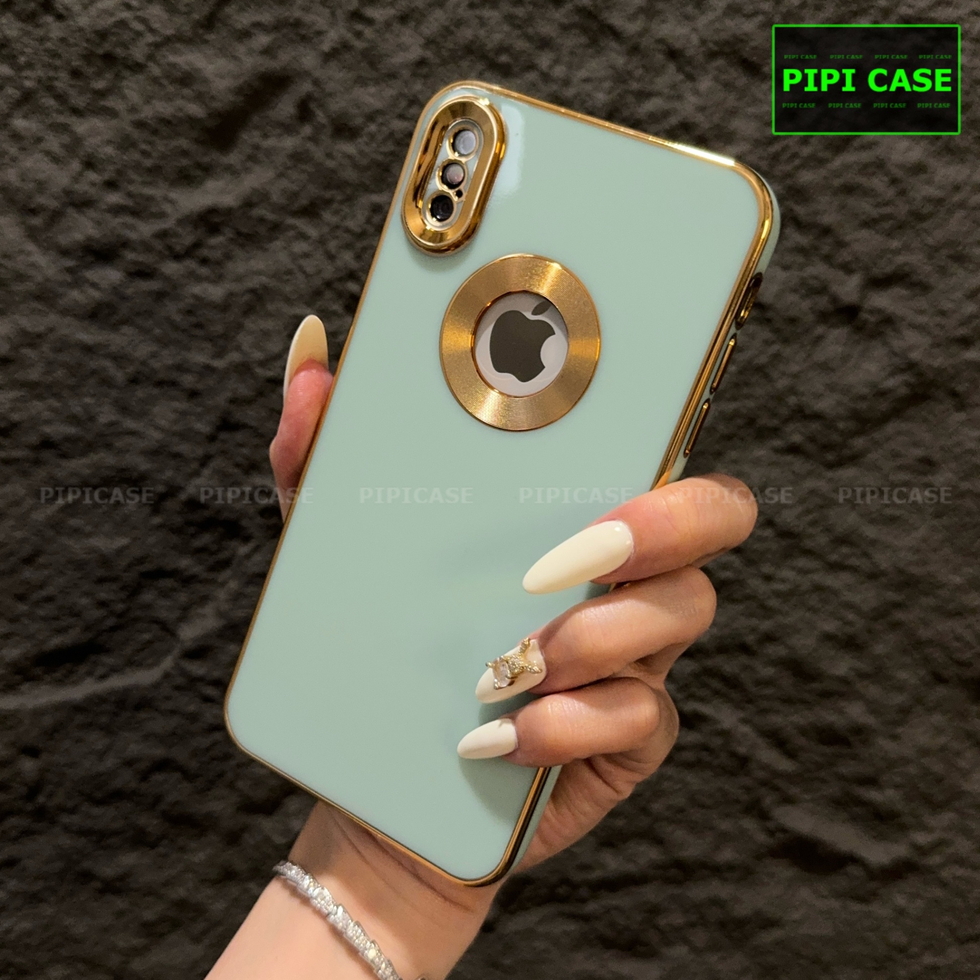 Ốp Lưng iPhone XS Max - Pandora - Xanh Mint