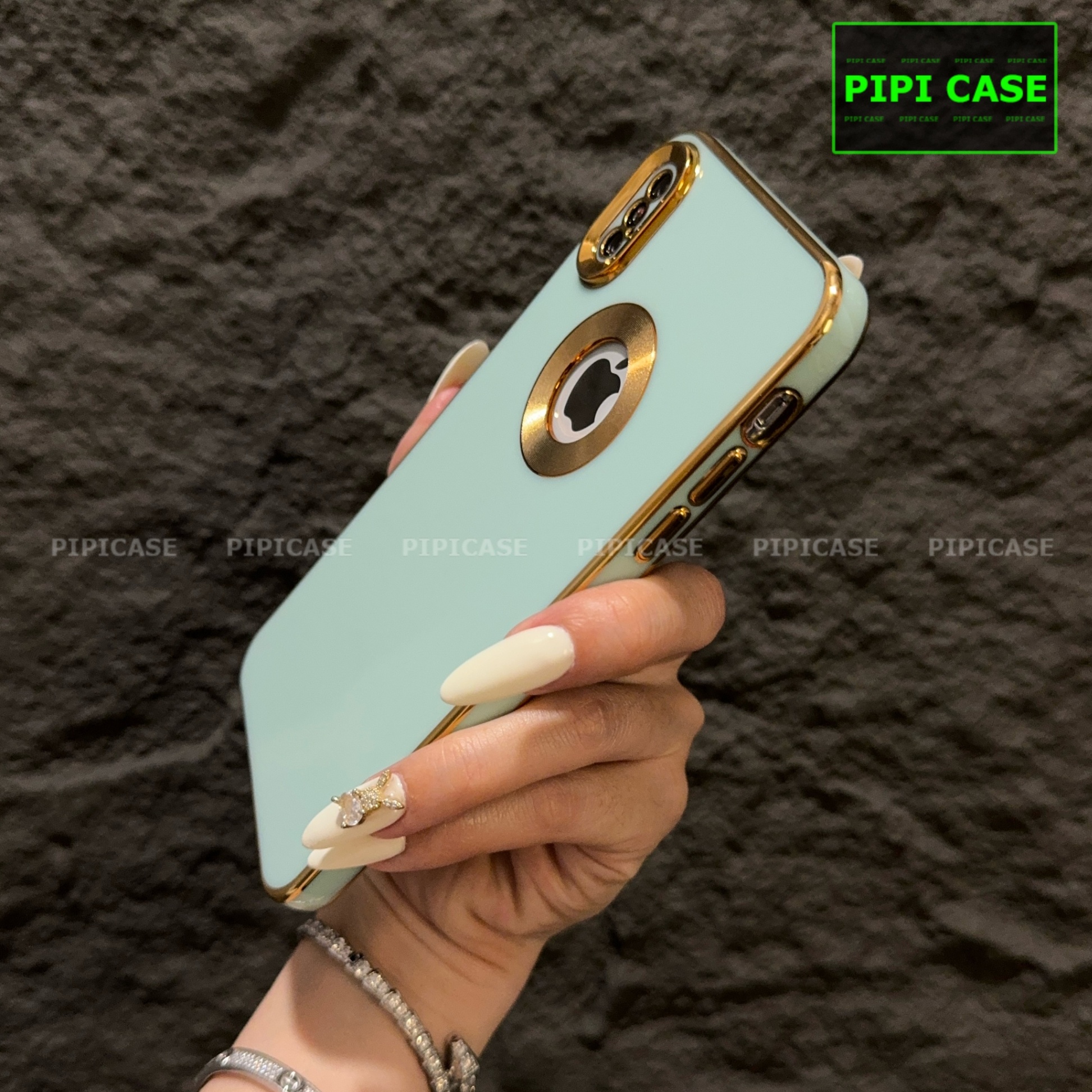 Ốp Lưng iPhone XS Max - Pandora - Xanh Mint