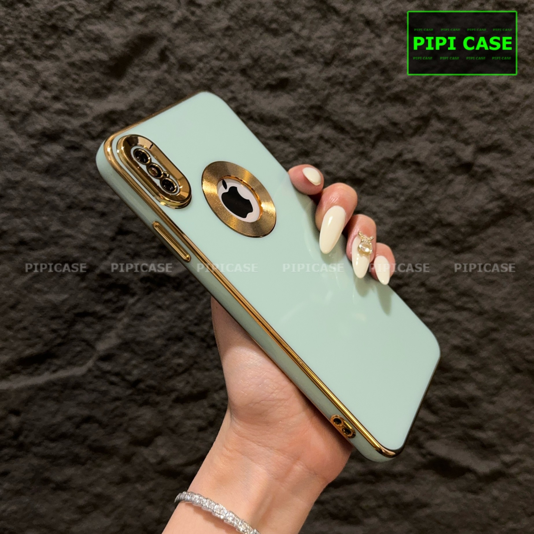 Ốp Lưng iPhone XS Max - Pandora - Xanh Mint