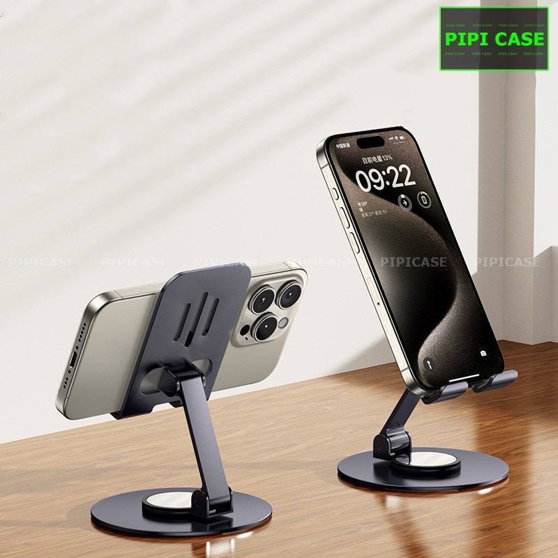 Chân giá đỡ điện thoại bằng nhôm xoay 360* - Đen