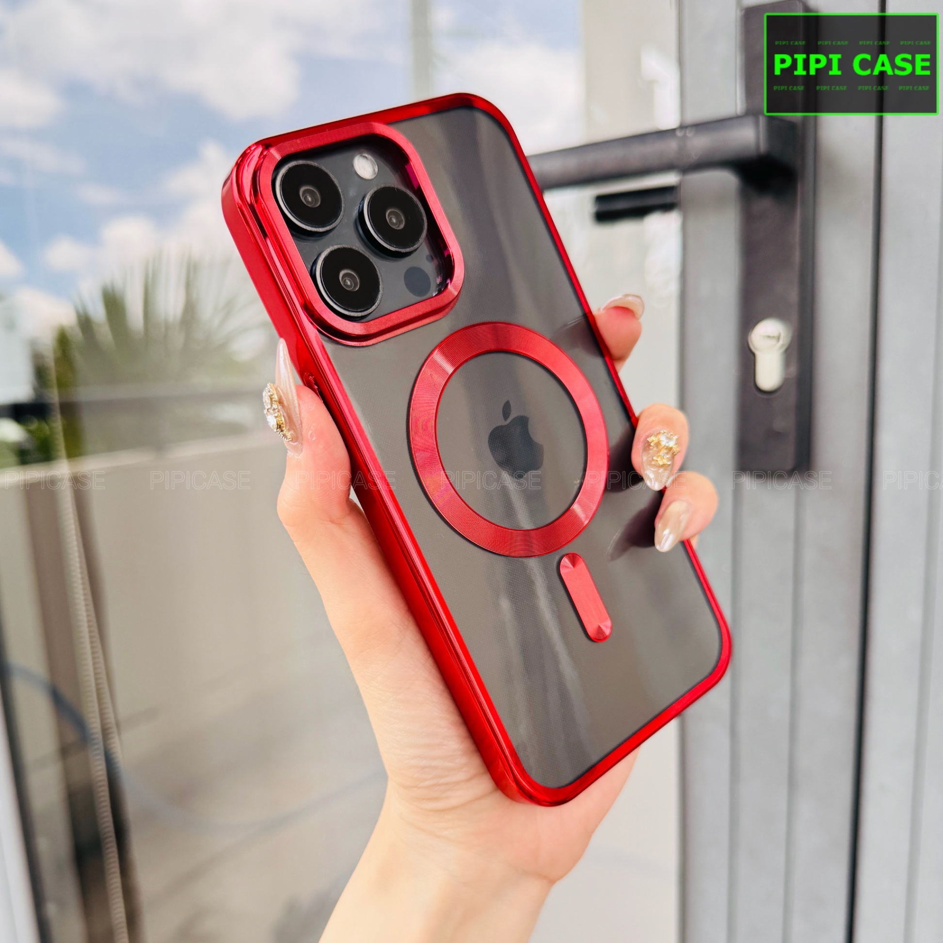 Ốp Lưng iPhone 15 Pro Max - Ticker - Đỏ