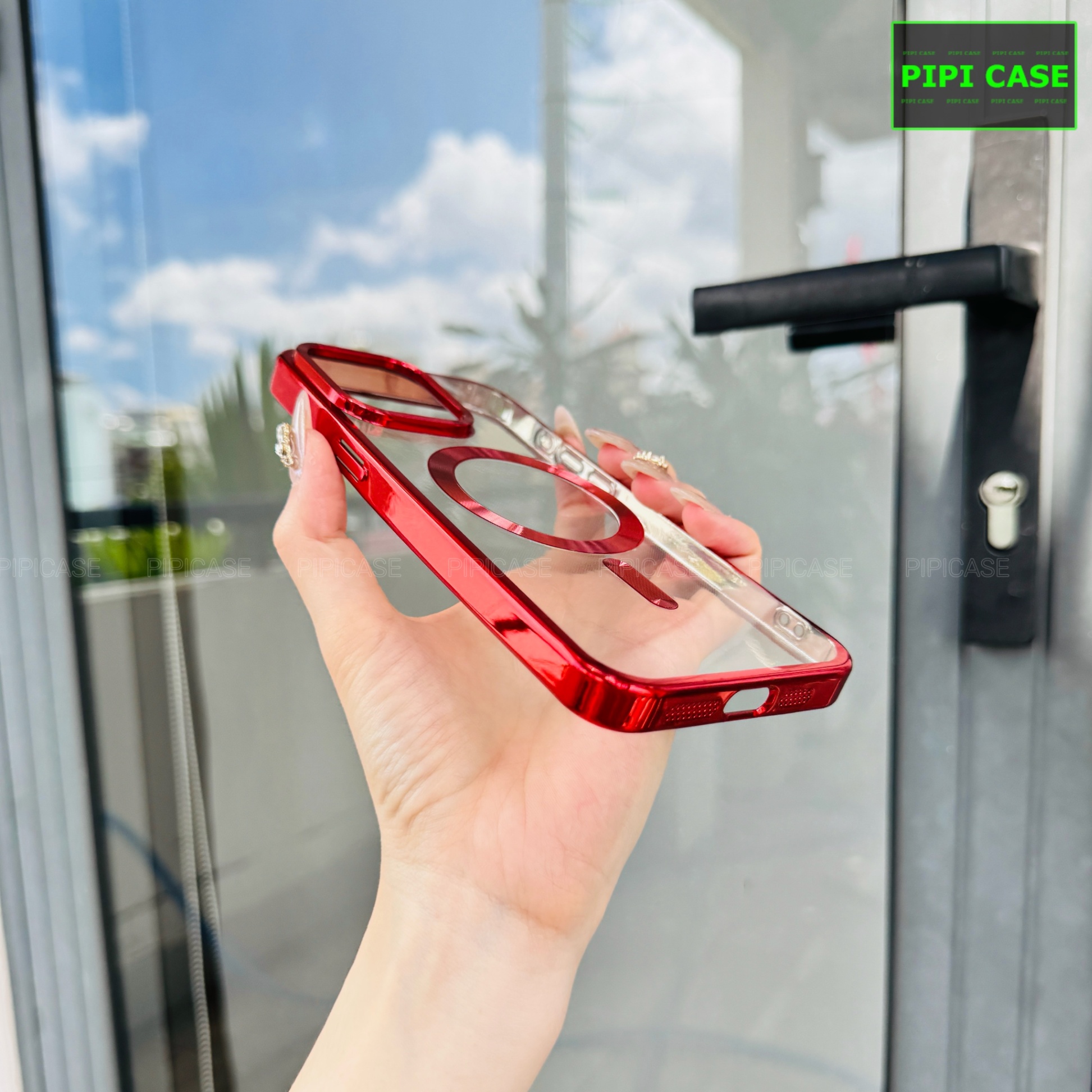 Ốp Lưng iPhone 15 Pro Max - Ticker - Đỏ