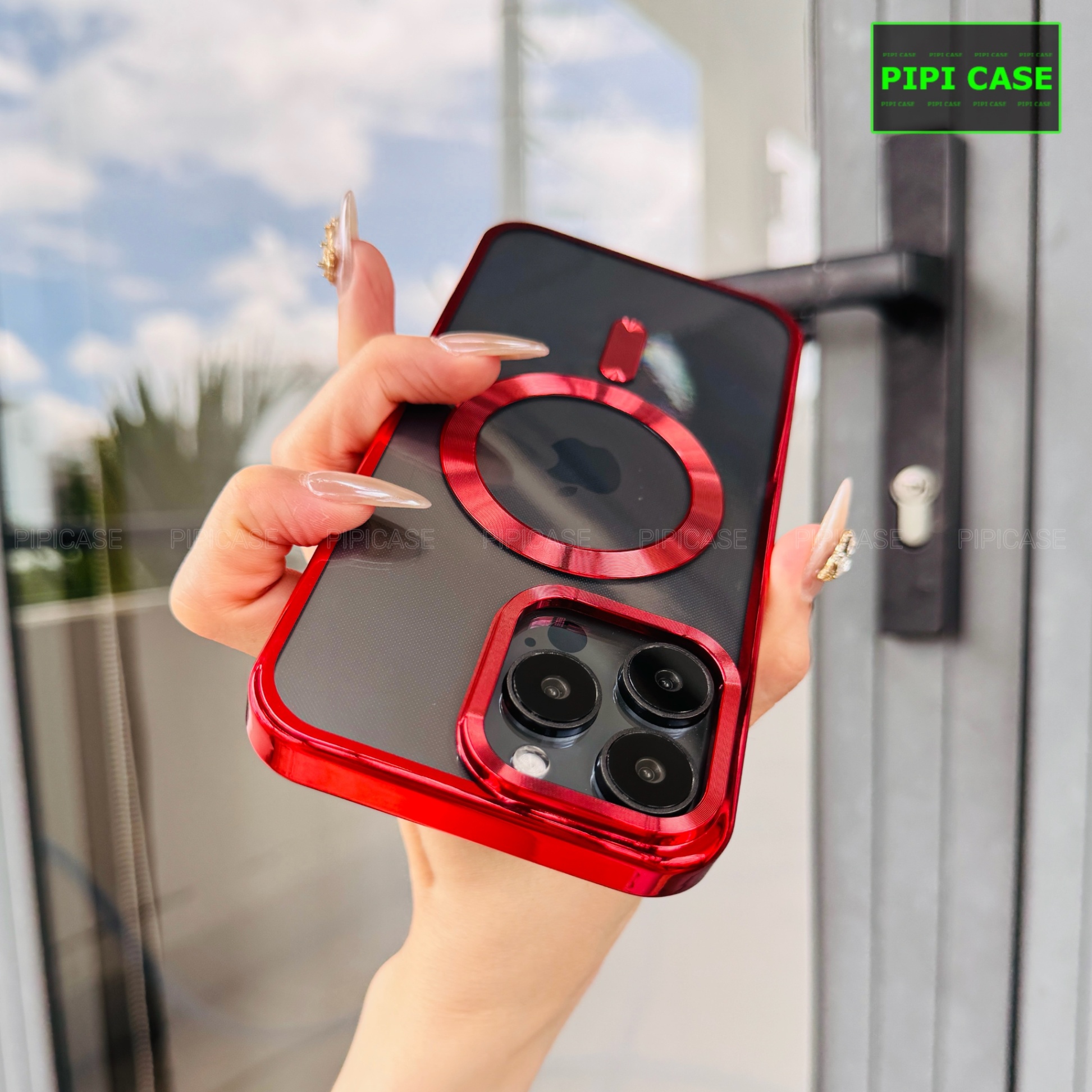 Ốp Lưng iPhone 15 Pro Max - Ticker - Đỏ